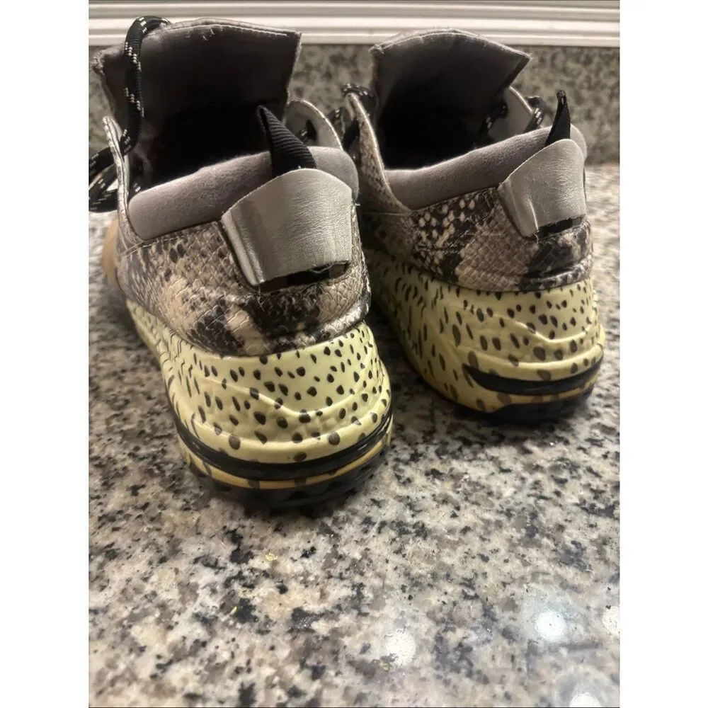 Steve Madden Women’s Snake Print Beige and Black Sneakers